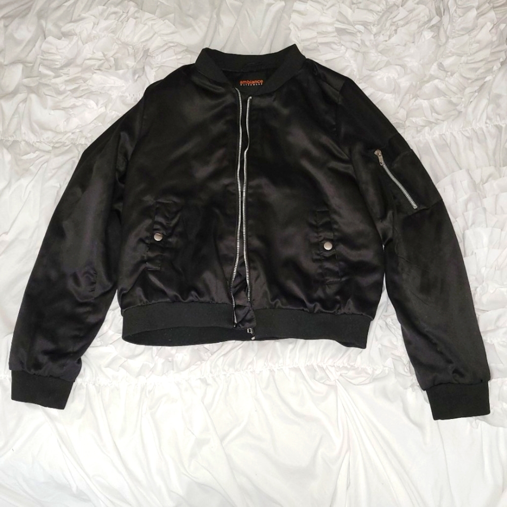 Ambiance Outerwear Silky bomber jacket